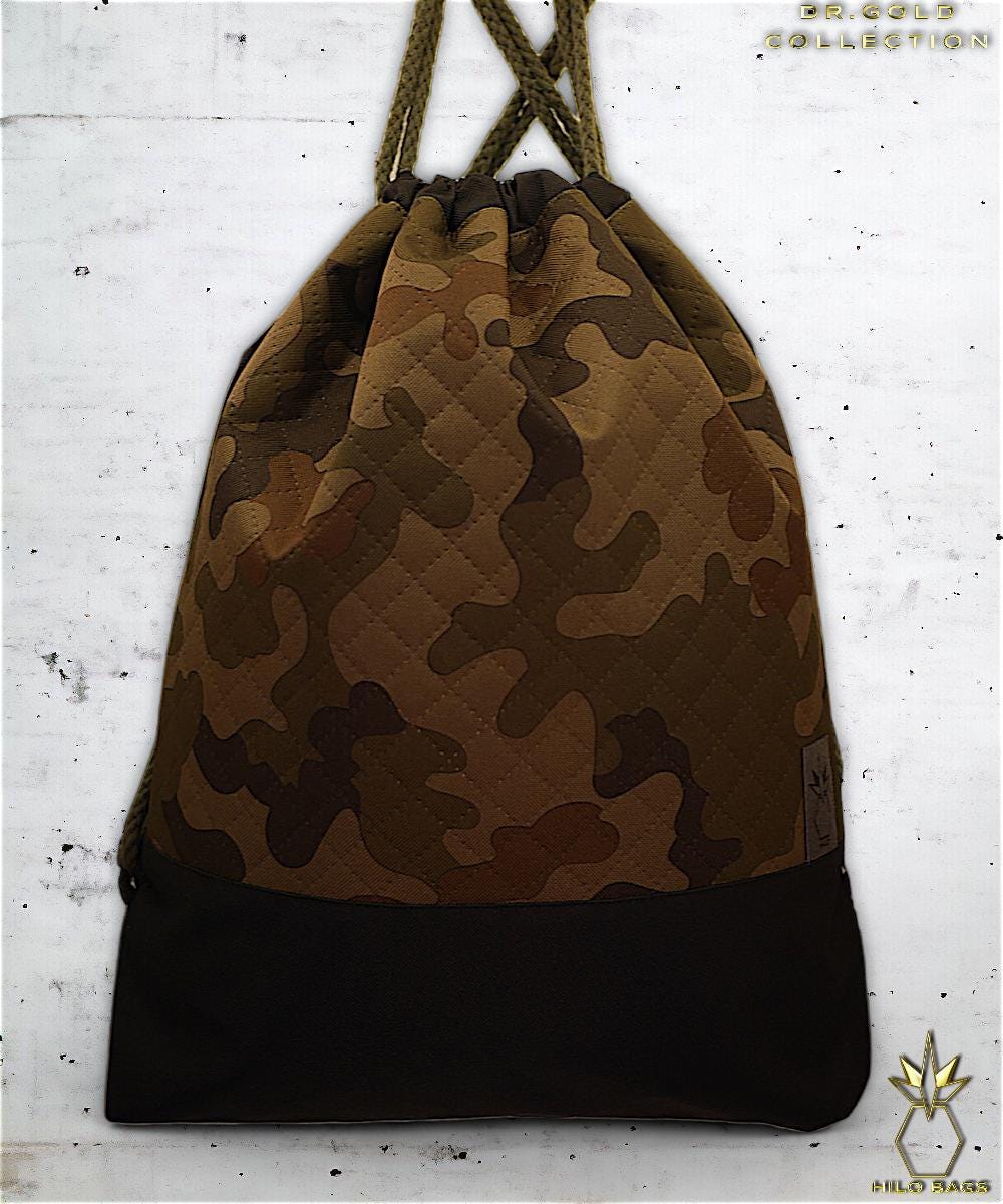6. DR GOLD - Gymbag - einzigartig - Statement - farbenfroh - lebendig - Rucksack - künstlerischer Kordelzug - Premium - Designer - Muster - handgefertigt
