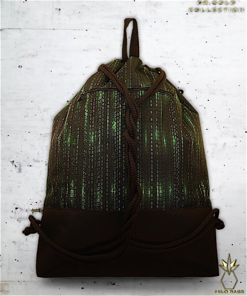 9. DR GOLD – Gymbag – einzigartig – Statement – farbenfroh – lebendig – Rucksack – künstlerischer Kordelzug – Premium – Designer – Muster – handgemacht