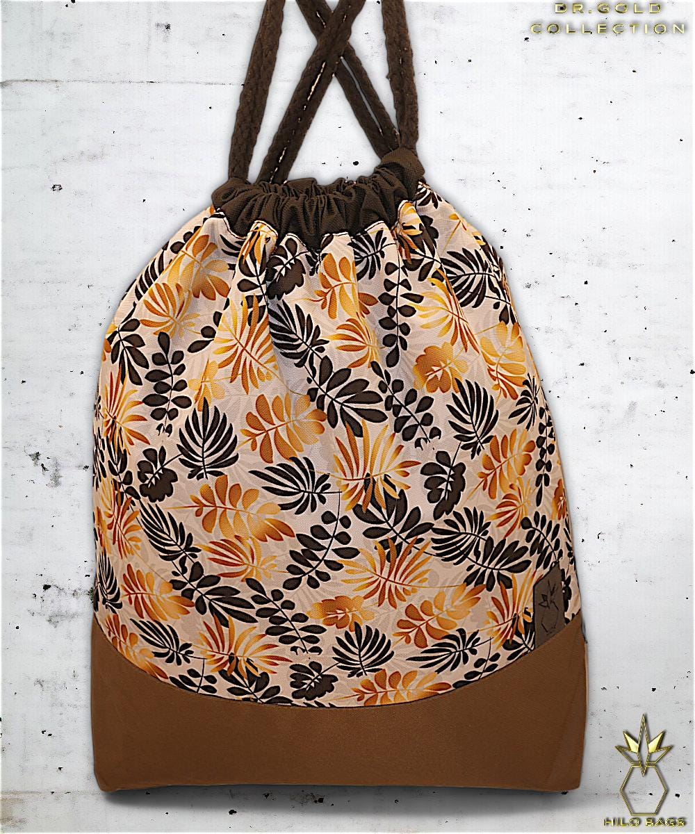18. DR GOLD – Turnbeutel – einzigartig – Statement – farbenfroh – lebendig – Rucksack – künstlerischer Kordelzug – Premium – Designer – Muster – handgefertigt