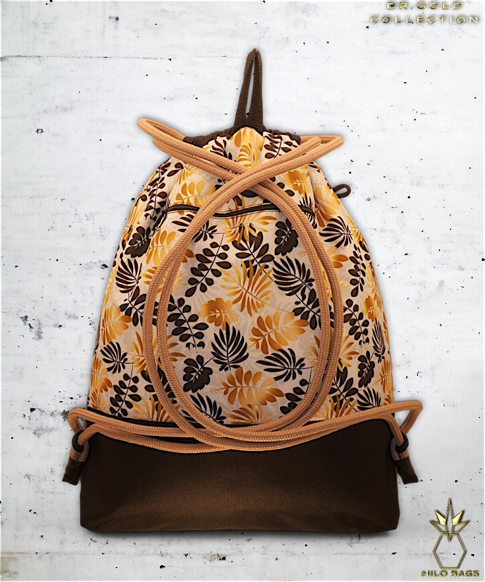 19. DR GOLD - Sportbeutel - einzigartig - Statement - farbenfroh - lebendig - Rucksack - künstlerischer Kordelzug - Premium - Designer - Muster - handgemacht