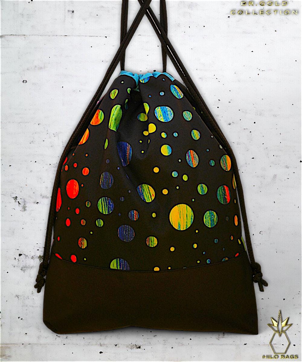 20. DR GOLD - Gymbag - unique - statement - colorful - vibrant - backpack - artistic drawstring - premium - designer - pattern - handmade