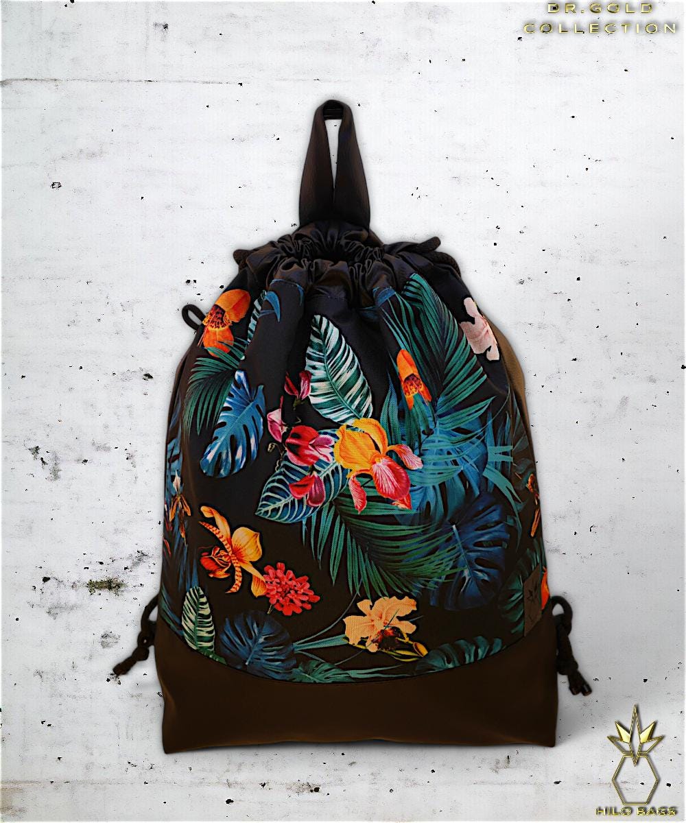 29. DR GOLD - Gymbag - einzigartig - Statement - farbenfroh - lebendig - Rucksack - künstlerischer Kordelzug - Premium - Designer - Muster - handgemacht
