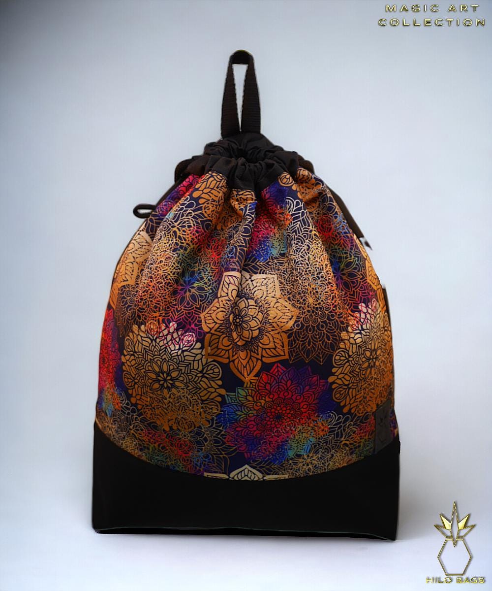 2. MAGIC ART - Gymbag - mandala - psychedelic - ozora - festival - artistic -pearlcanvas - waterrepellent - unique - oversized - handmade