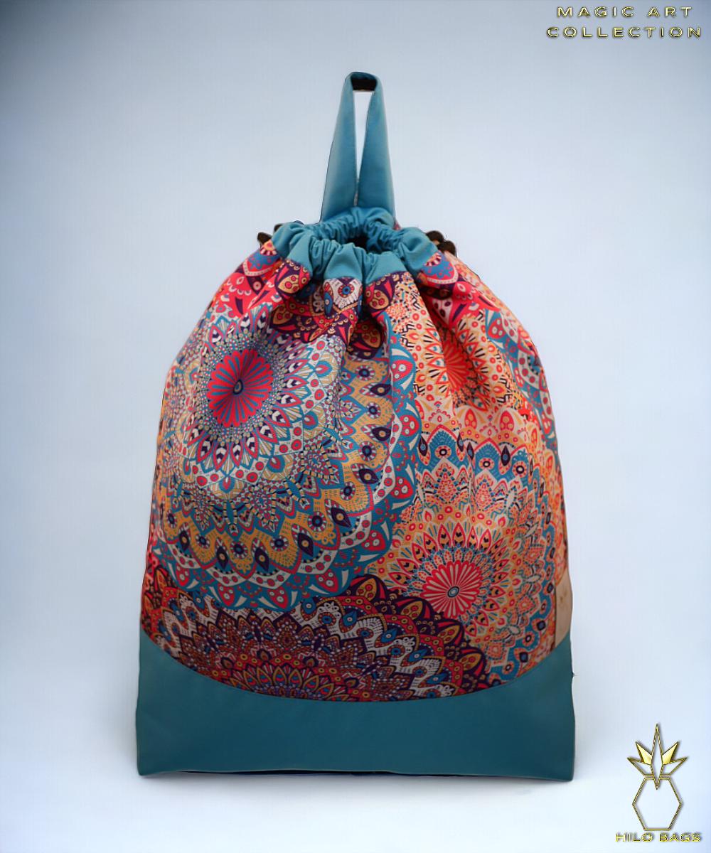 5. MAGIC ART - Gym Bag - Mandala - Psychedelic - Ozora - Festival - Artistic - Pearl Canvas - Water Repellent - Unique - Oversized - Handmade