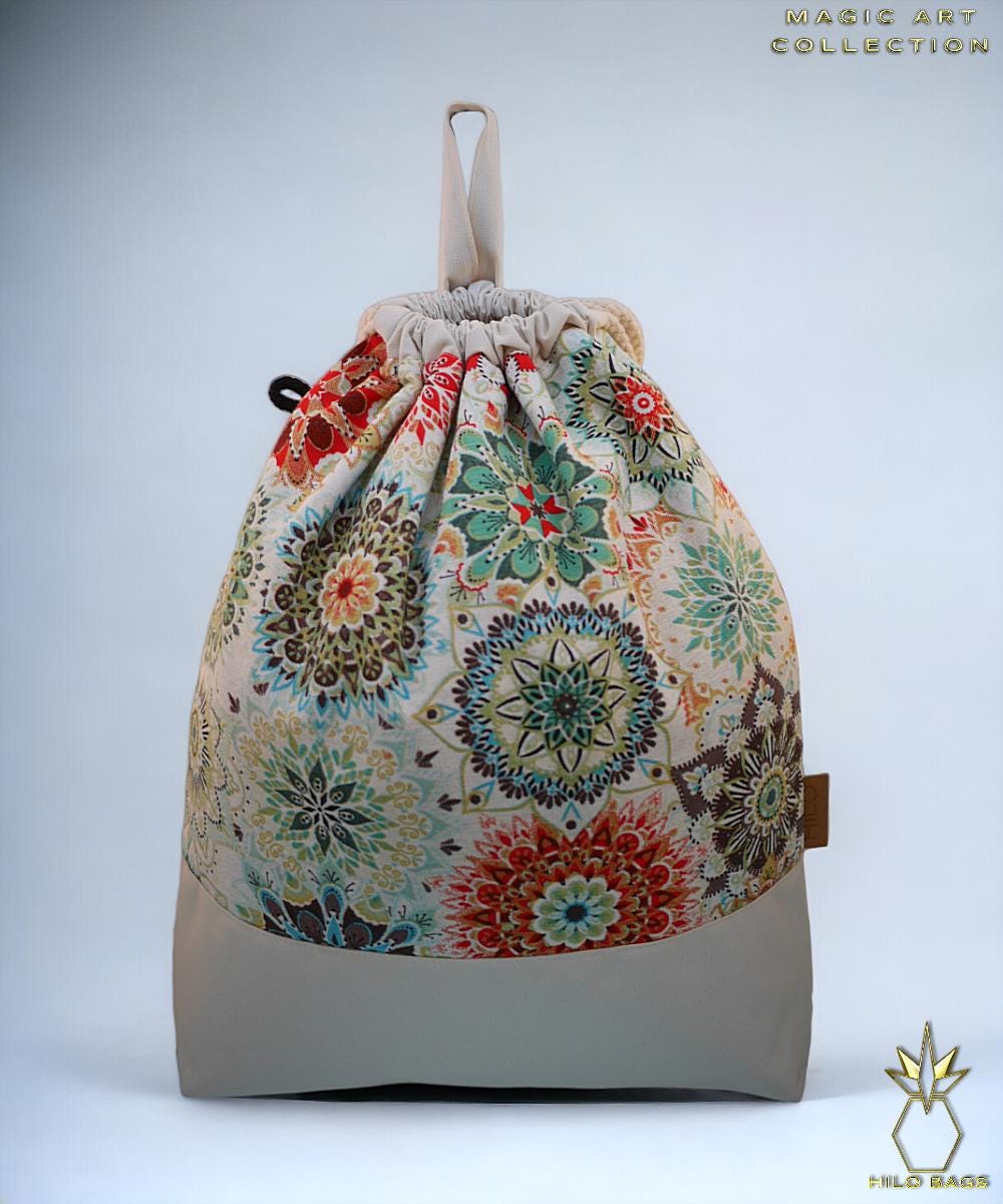 8. MAGIC ART - Gym bag - mandala - psychedelic - Ozora - festival - artistic - pearl canvas - water-repellent - unique - oversized - handmade