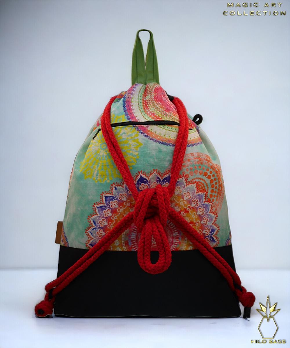 11. MAGIC ART - Gymbag - mandala - psychedelic - ozora - festival - artistic -pearlcanvas - waterrepellent - unique - oversized - handmade