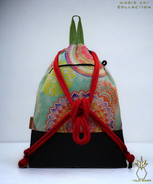 11. MAGIC ART - Gymbag - mandala - psychedelic - ozora - festival - artistic -pearlcanvas - waterrepellent - unique - oversized - handmade