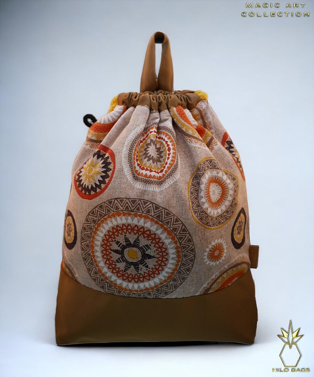 15. MAGIC ART - Gymbag - mandala - psychedelic - ozora - festival - artistic -pearl canvas - water repellent - unique - oversized - handmade