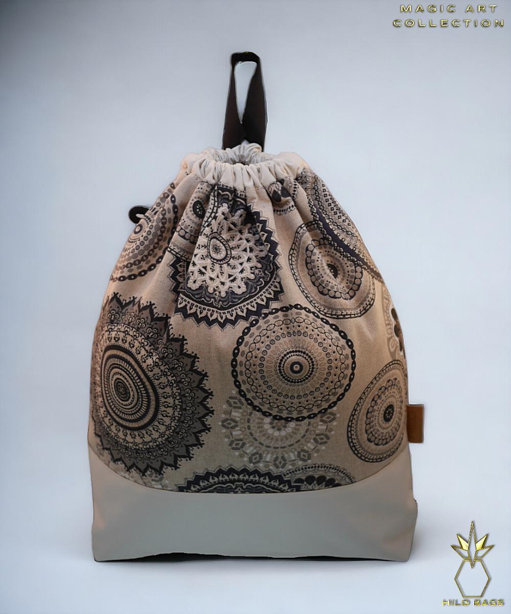 19. MAGIC ART - Gymbag - mandala - psychedelic - Ozora - festival - artistic -pearl canvas - water repellent - unique - oversized - handmade