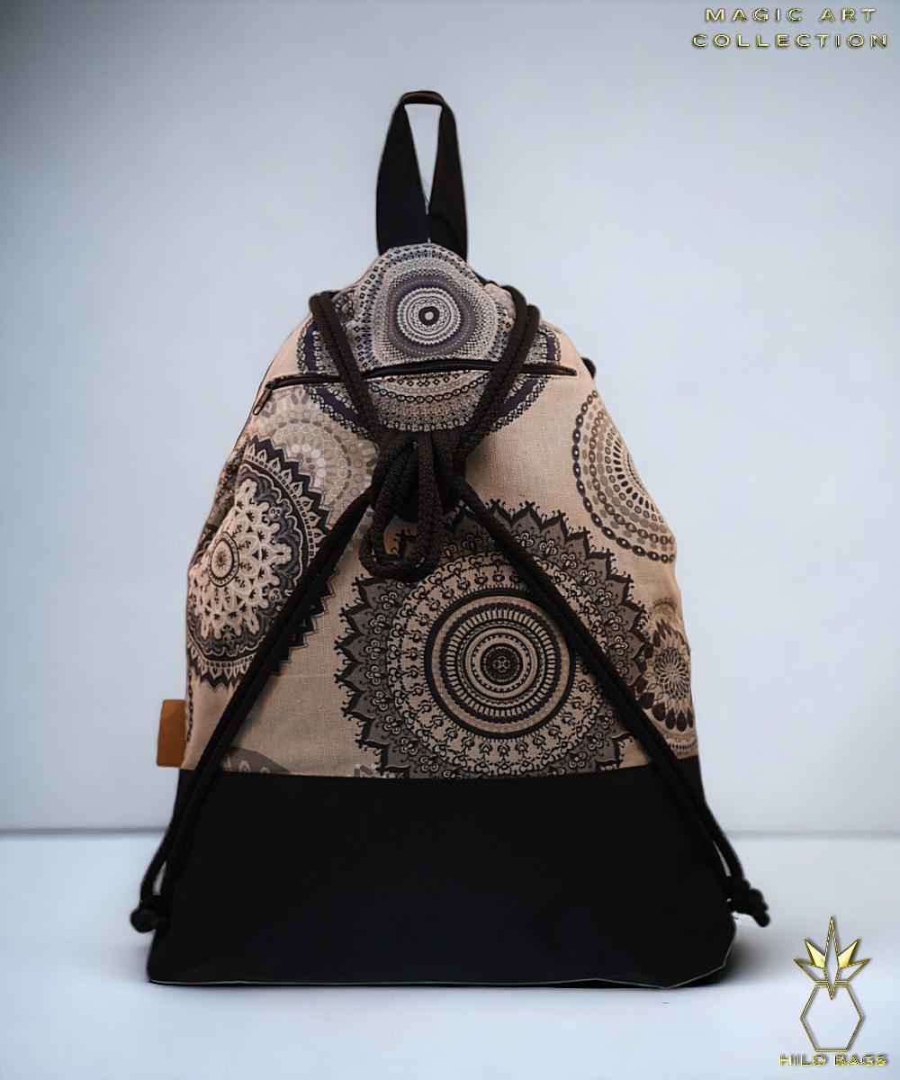 20. MAGIC ART - Gymbag - mandala - psychedelic - Ozora - festival - artistic -pearl canvas - water repellent - unique - oversized - handmade