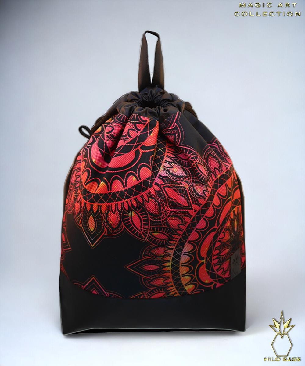 21. MAGIC ART - Gymbag - mandala - psychedelic - Ozora - festival - artistic - pearl canvas - water repellent - unique - oversized - handmade