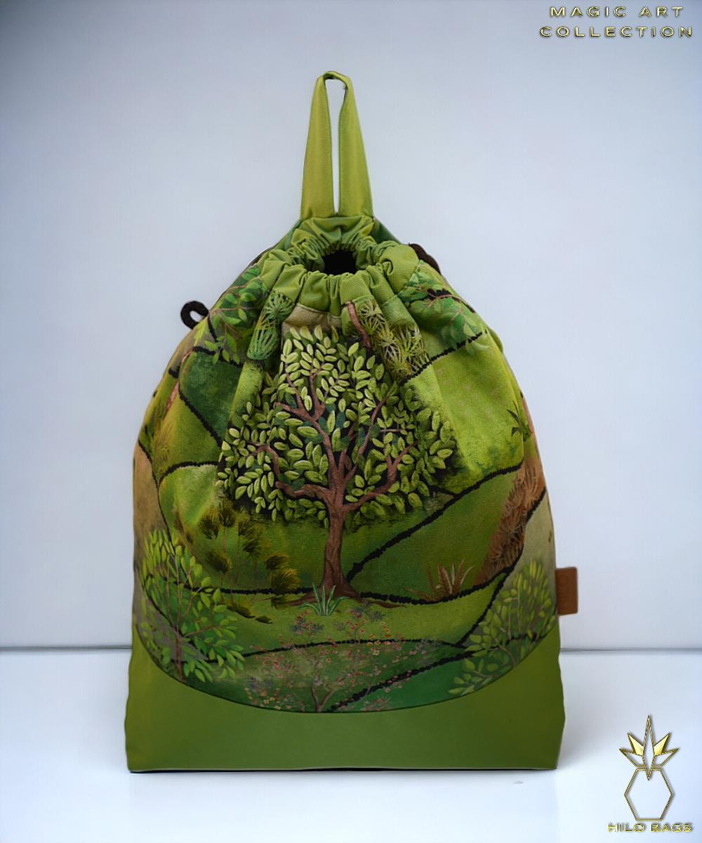 31. MAGIC ART - Gymbag - mandala - psychedelic - Ozora - festival - artistic -pearl canvas - water repellent - unique - oversized - handmade
