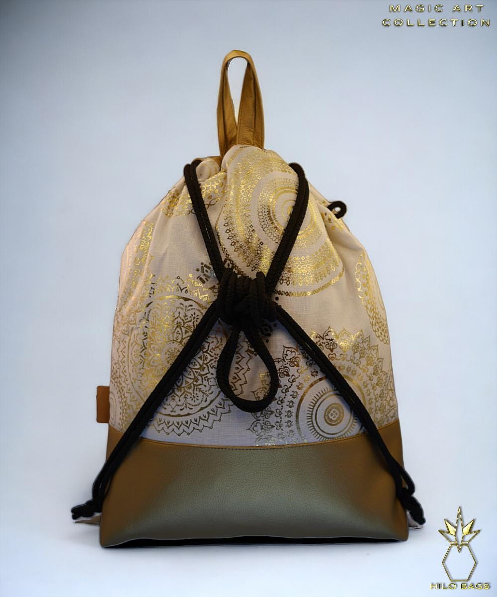35. MAGIC ART - Gym Bag - Mandala - Psychedelic - Ozora - Festival - Artistic - Pearl Canvas - Water Repellent - Unique - Oversized - Handmade