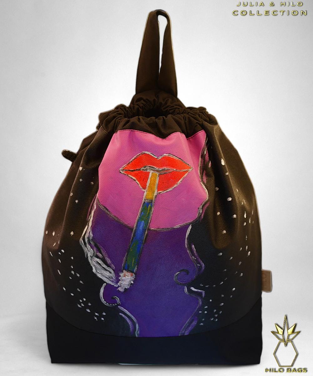 5. JULIA & HILO - Gym Bag - hand-painted - UV - artist - collaboration - pearl canvas - unique art - handmade - oversized - exclusive design - custom
