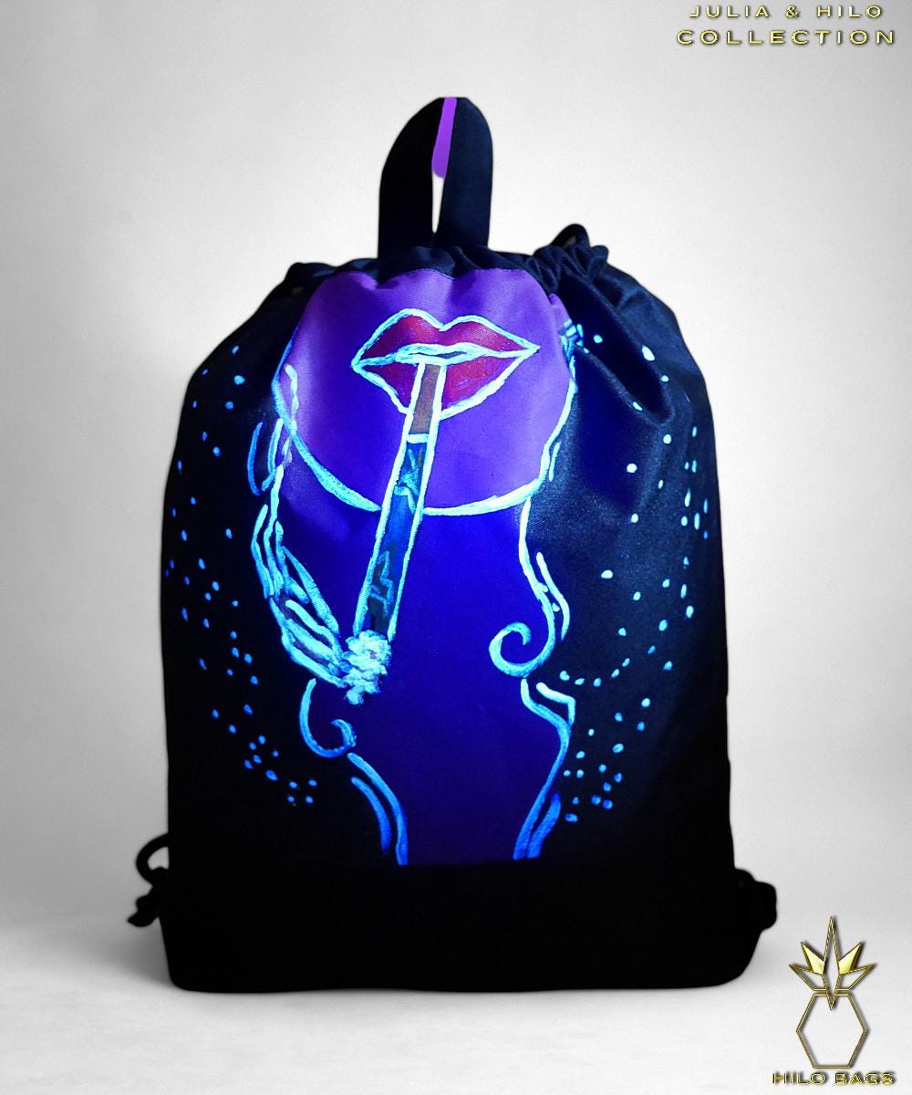 5. JULIA & HILO - Gym Bag - hand-painted - UV - artist - collaboration - pearl canvas - unique art - handmade - oversized - exclusive design - custom