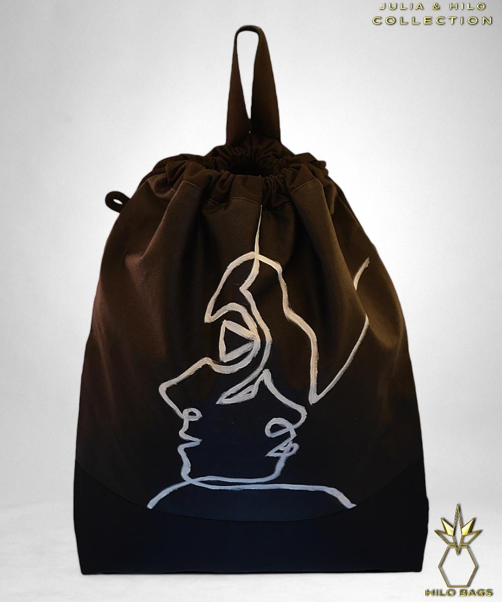7. JULIA & HILO - Gymbag - hand painted - UV - artist - collaboration - pearl-canvas - unique-art-handmade-oversized-exclusive-design-custom