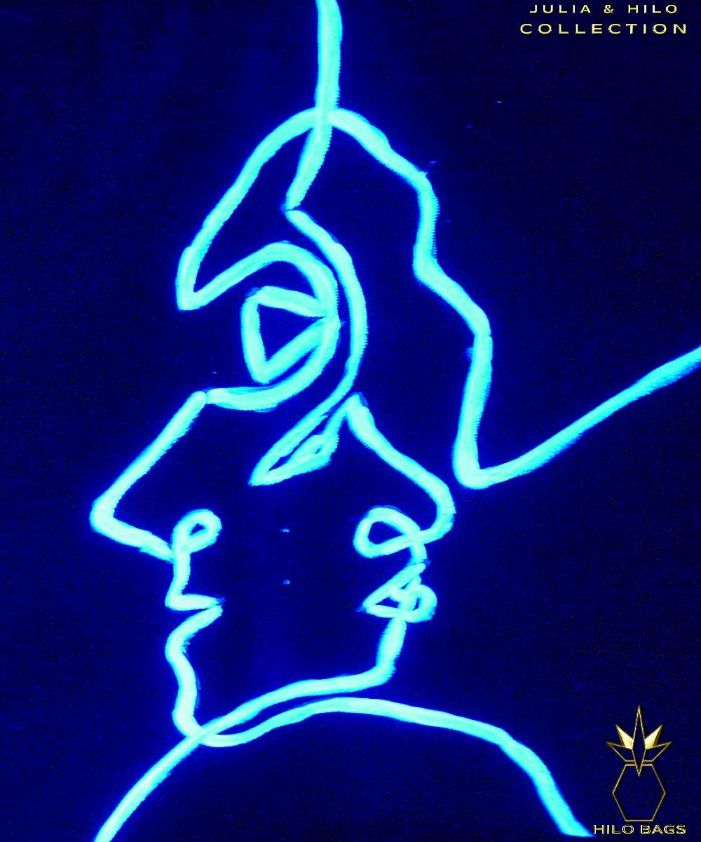 7. JULIA & HILO - Gymbag - hand painted - UV - artist - collaboration - pearl-canvas - unique-art-handmade-oversized-exclusive-design-custom