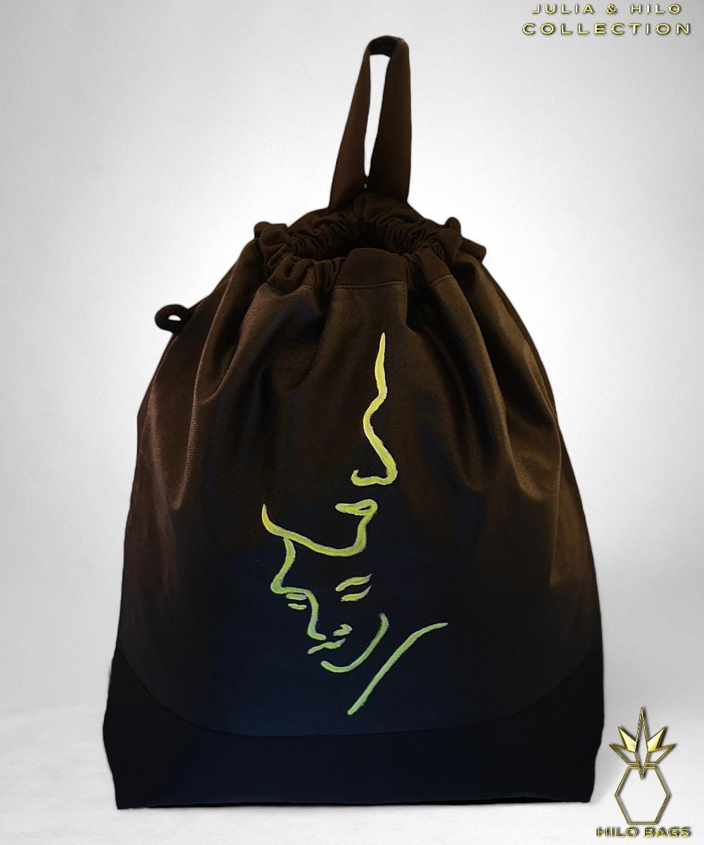 9. JULIA & HILO - Gymbag - hand-painted - UV - artist - collaboration - pearl-canvas - unique-art-handmade-oversized-exclusive-design-custom