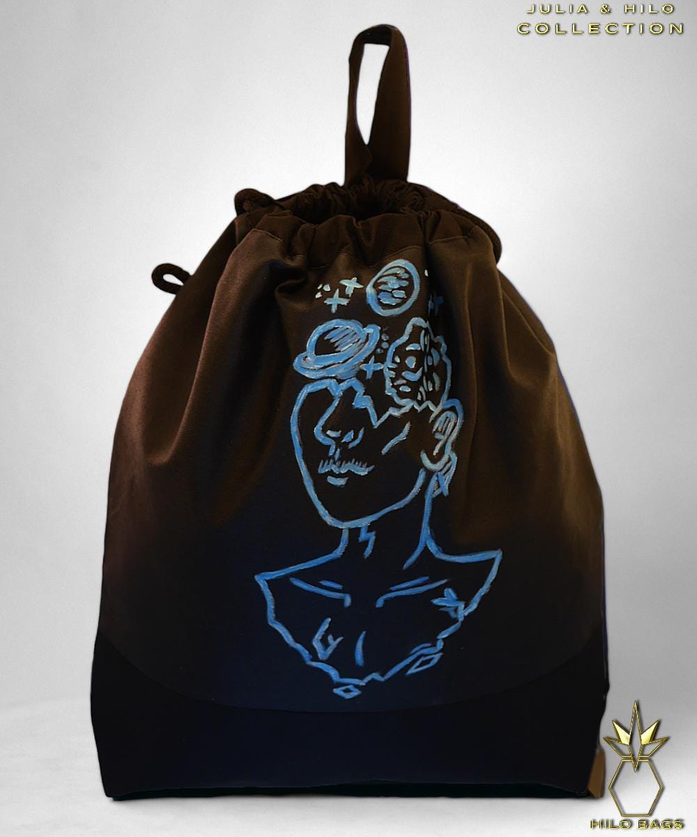 11.JULIA & HILO - Gymbag - hand painted - UV - artist - collaboration - pearl-canvas - unique-art-handmade-oversized-exclusive-design-custom