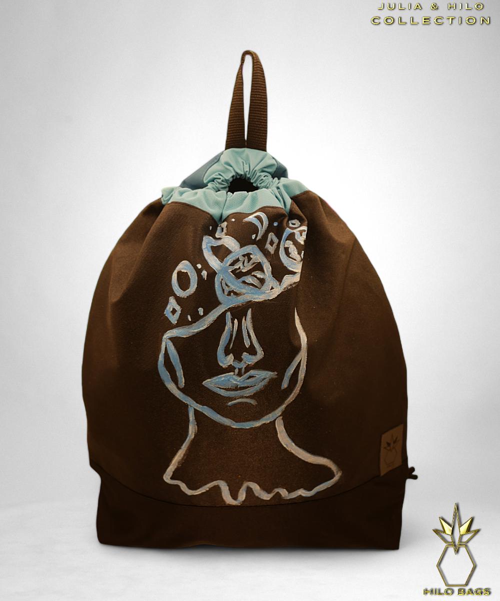 21.JULIA & HILO - Gymbag - handbemalt - UV - Künstler - Kollaboration - Pearl-Canvas - Unikat-Kunst-Handgemacht-Oversized-Exklusiv-Design-Maßanfertigung