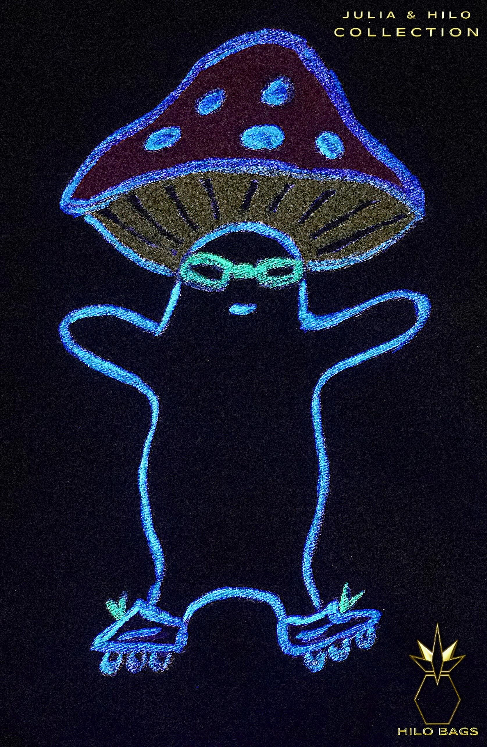 22.JULIA & HILO - Gymbag - hand painted - UV - artist - collaboration - pearl-canvas - unique-art-handmade-oversized-exclusive-design-custom