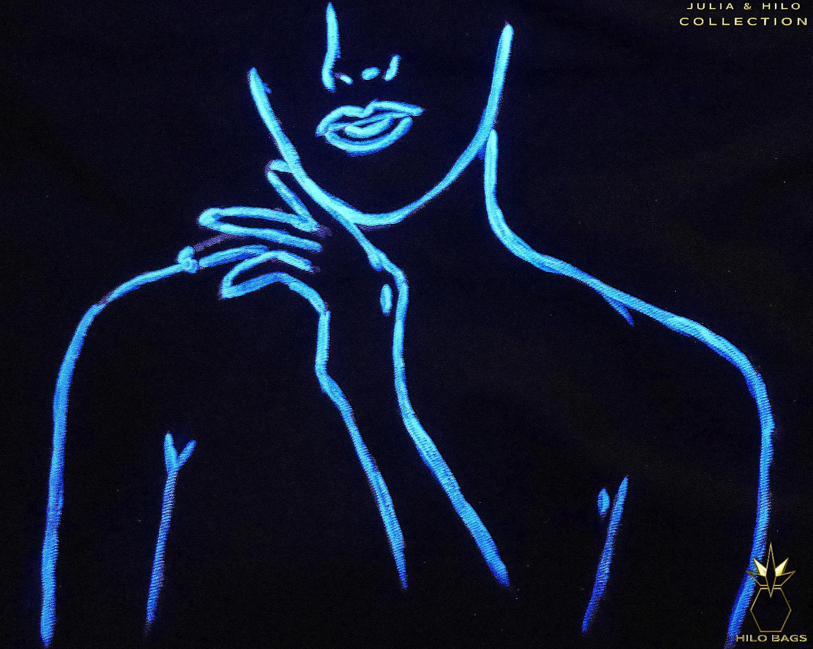 23.JULIA & HILO - Gymbag - hand painted - UV - artist - collaboration - pearl-canvas - unique-art-handmade-oversized-exclusive-design-custom