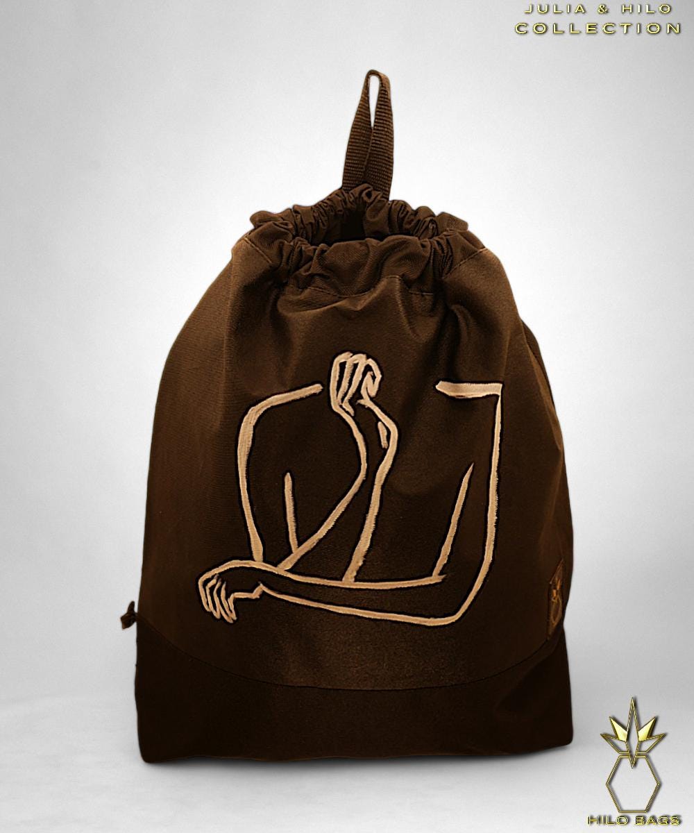 26.JULIA & HILO - Gym bag - hand-painted - UV - artist - collaboration - pearl canvas - unique art - handmade - oversized - exclusive design - custom