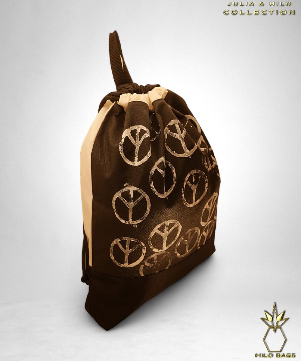 32.JULIA & HILO - Gym Bag - hand painted - artist - collaboration - pearl-canvas - unique-art-handmade-oversized-exclusive-design-custom