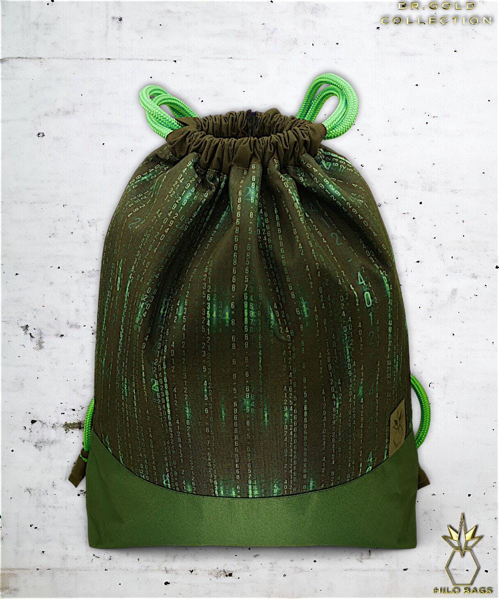 8. DR GOLD - Gymbag - einzigartig - Statement - farbenfroh - lebendig - Rucksack - künstlerischer Kordelzug - Premium - Designer - Muster - handgefertigt