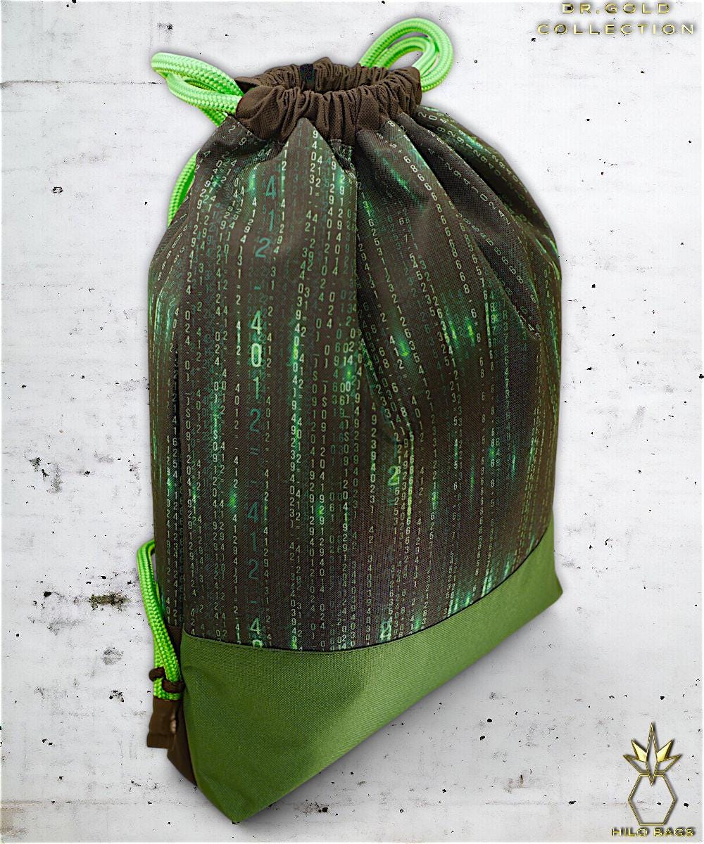 8. DR GOLD - Gymbag - einzigartig - Statement - farbenfroh - lebendig - Rucksack - künstlerischer Kordelzug - Premium - Designer - Muster - handgefertigt