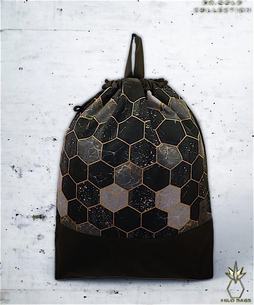 11. DR GOLD - Gymbag - unique - statement - colorful - vibrant - backpack - artistic drawstring - premium - designer - pattern - handmade