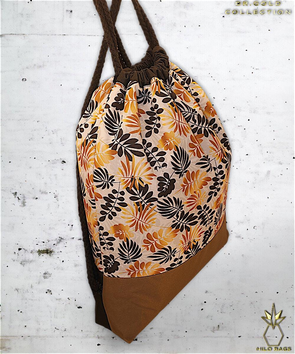 18. DR GOLD – Turnbeutel – einzigartig – Statement – farbenfroh – lebendig – Rucksack – künstlerischer Kordelzug – Premium – Designer – Muster – handgefertigt