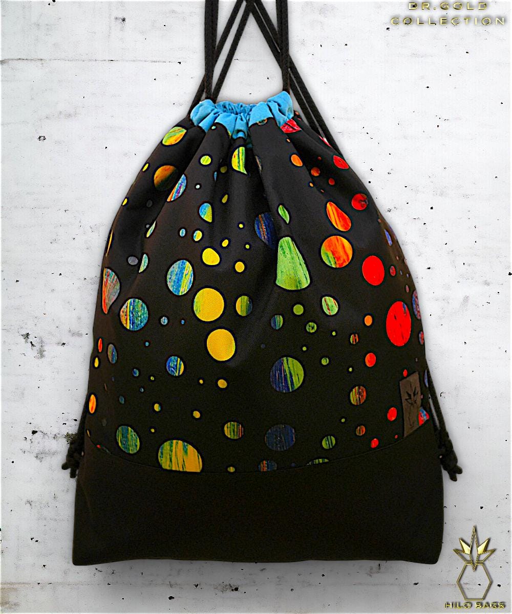 20. DR GOLD - Gymbag - unique - statement - colorful - vibrant - backpack - artistic drawstring - premium - designer - pattern - handmade