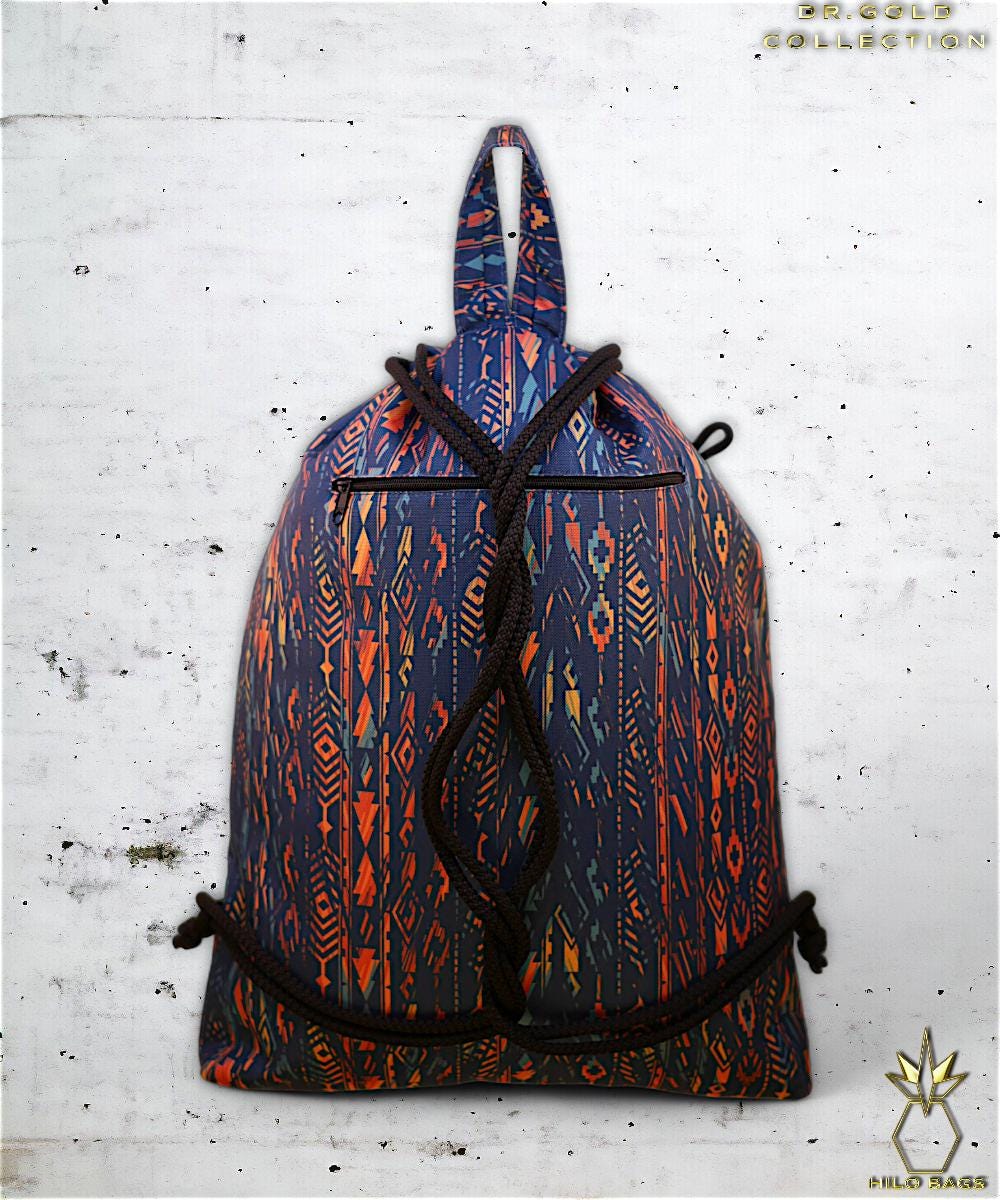 23. DR GOLD - Gymbag - unique - statement - colorful - vibrant - backpack - artistic drawstring - premium - designer - pattern - handmade