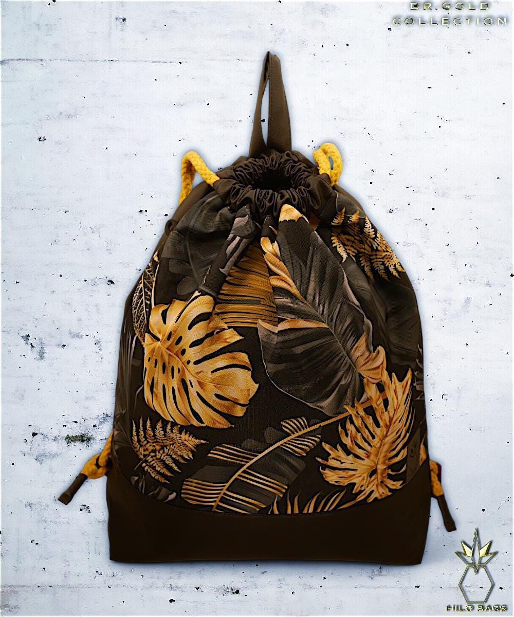 31. DR GOLD - Gymbag - einzigartig - Statement - farbenfroh - lebendig - Rucksack - künstlerischer Kordelzug - Premium - Designer - Muster - handgefertigt