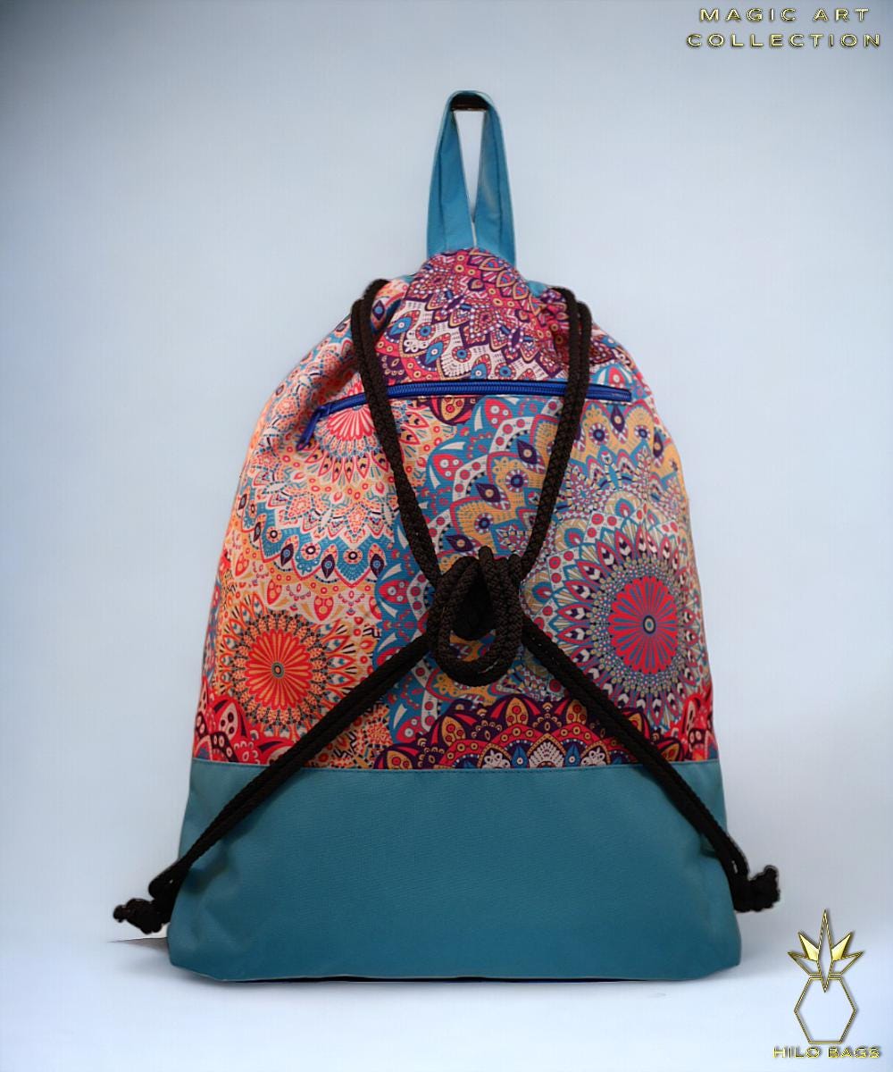 5. MAGIC ART - Gym Bag - Mandala - Psychedelic - Ozora - Festival - Artistic - Pearl Canvas - Water Repellent - Unique - Oversized - Handmade