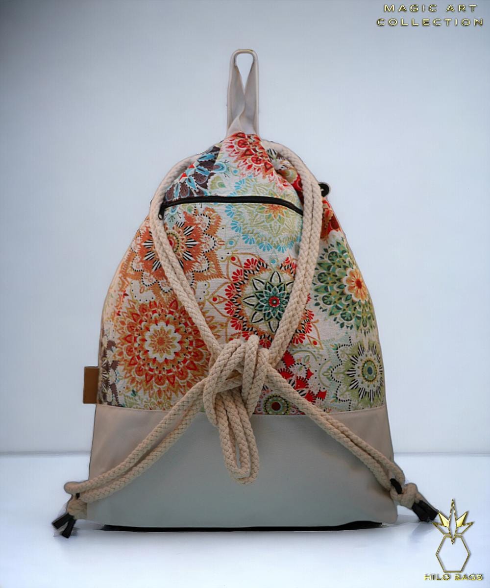 8. MAGIC ART - Gym bag - mandala - psychedelic - Ozora - festival - artistic - pearl canvas - water-repellent - unique - oversized - handmade