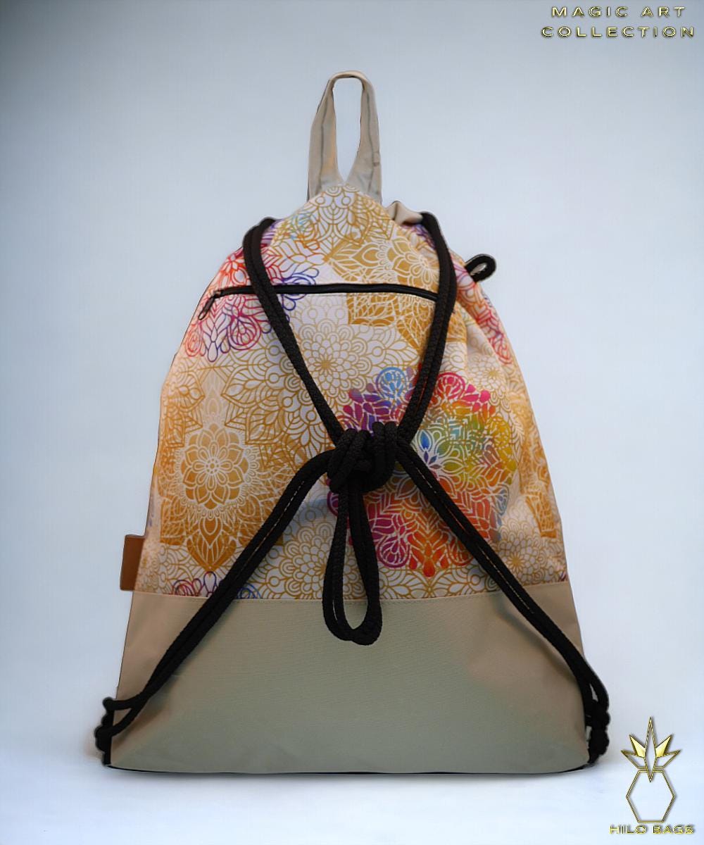 9. MAGIC ART - Gym Bag - Mandala - Psychedelic - Ozora - Festival - Artistic - Pearl Canvas - Water-Repellent - Unique - Oversized - Handmade