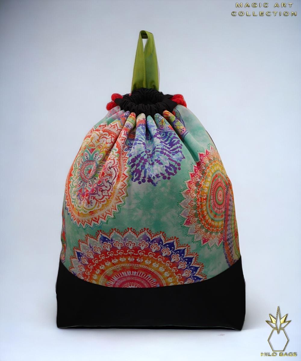 11. MAGIC ART - Gymbag - mandala - psychedelic - ozora - festival - artistic -pearlcanvas - waterrepellent - unique - oversized - handmade