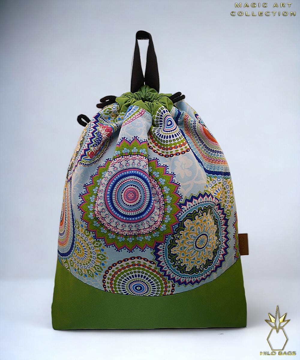 12. MAGIC ART - Gymbag - mandala - psychedelic - ozora - festival - artistic -pearlcanvas - waterrepellent - unique - oversized - handmade