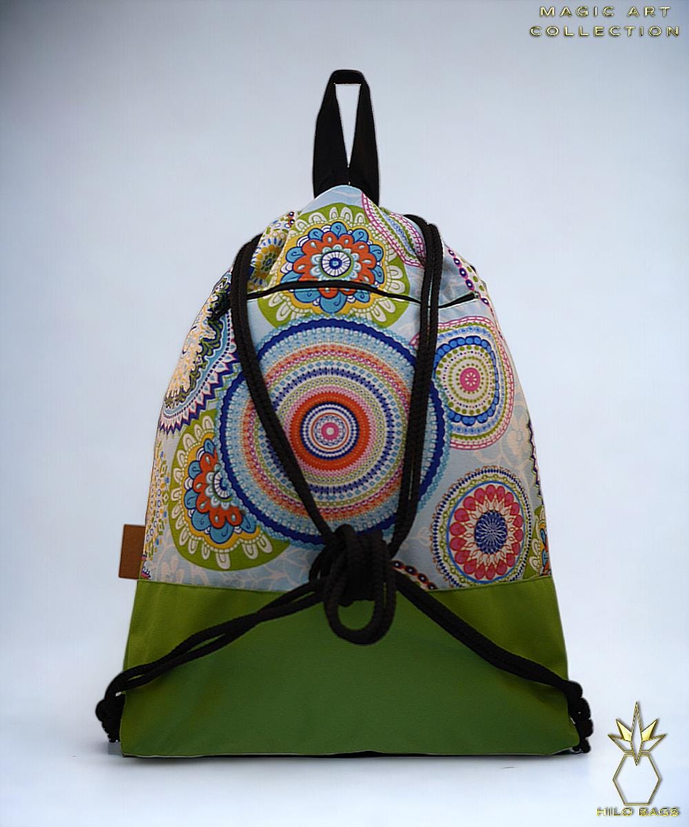12. MAGIC ART - Gymbag - mandala - psychedelic - ozora - festival - artistic -pearlcanvas - waterrepellent - unique - oversized - handmade