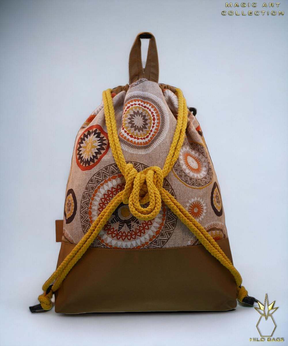15. MAGIC ART - Gymbag - mandala - psychedelic - ozora - festival - artistic -pearl canvas - water repellent - unique - oversized - handmade