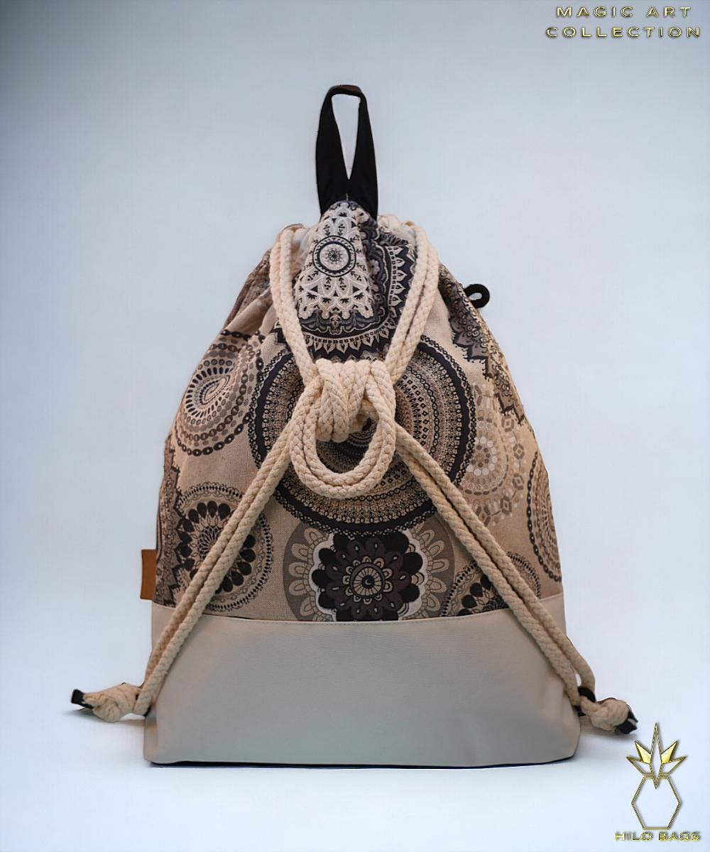 19. MAGIC ART - Gymbag - mandala - psychedelic - Ozora - festival - artistic -pearl canvas - water repellent - unique - oversized - handmade