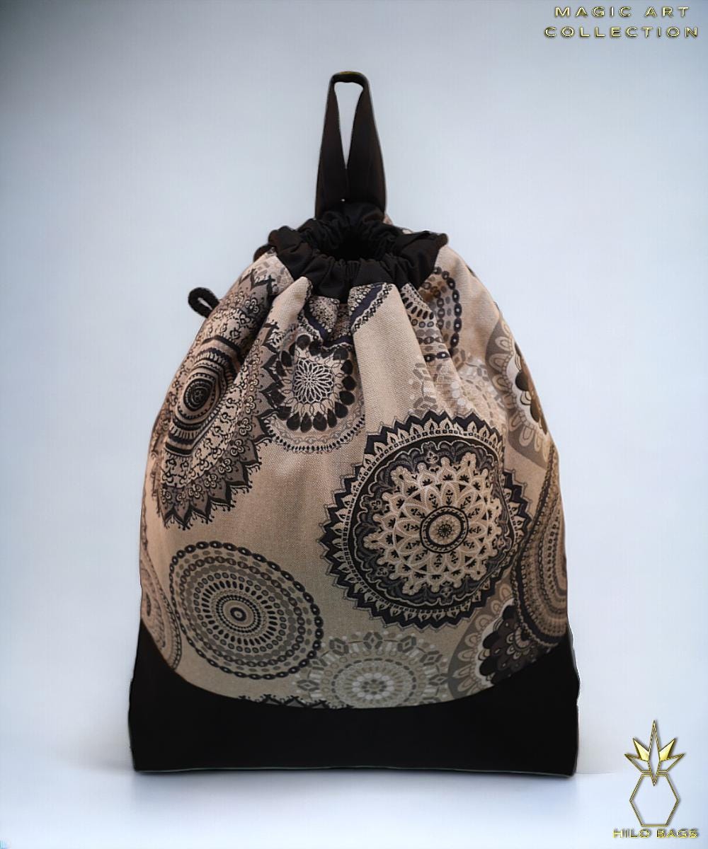 20. MAGIC ART - Gymbag - mandala - psychedelic - Ozora - festival - artistic - pearl canvas - water repellent - unique - oversized - handmade