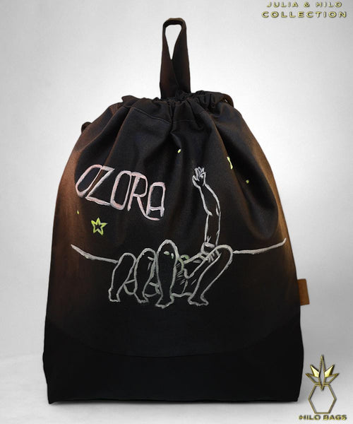 12.JULIA & HILO - Gymbag - hand painted - UV - artist - collaboration - pearl-canvas - unique-art-handmade-oversized-exclusive-design-custom