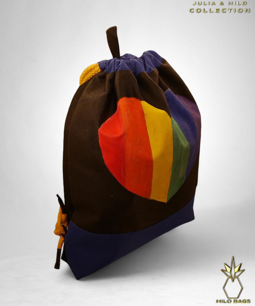 14.JULIA & HILO - Gymbag - hand painted - UV - artist - collaboration - pearl-canvas - unique-art-handmade-oversized-exclusive-design-custom