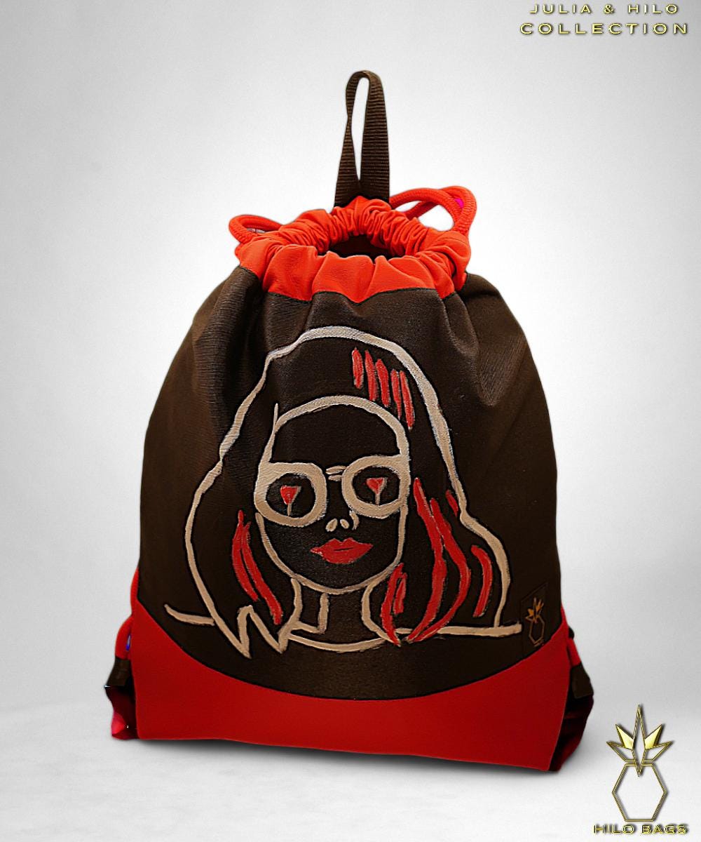 19.JULIA & HILO - Gymbag - hand painted - UV - artist - collaboration - pearl-canvas - unique-art-handmade-oversized-exclusive-design-custom